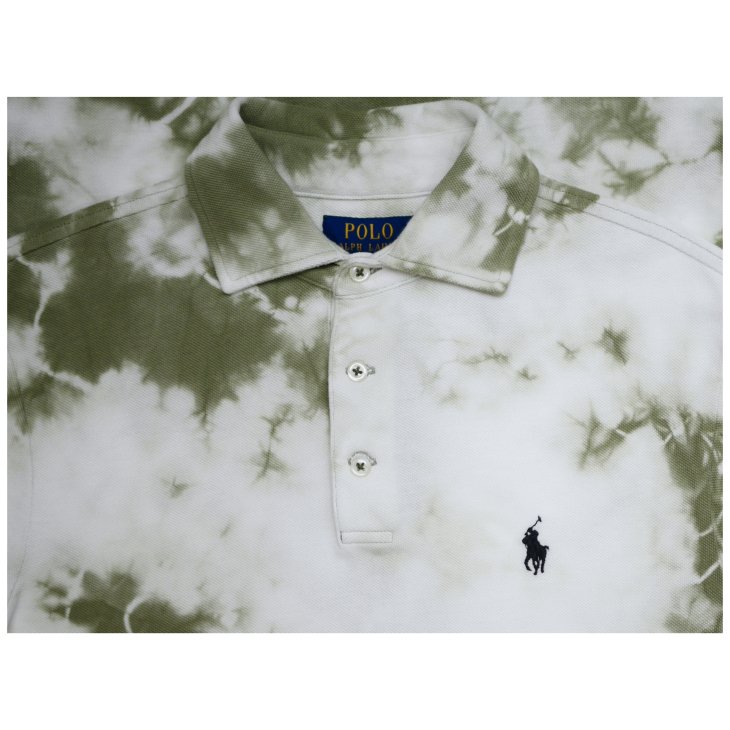 POLO RALPH LAUREN CUSTOM SLIM FIT INDIGO TIE-DYE POLO SHIRT