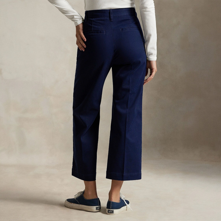 POLO RALPH LAUREN WOMEN TWILL WIDE-LEG CROPPED PANT