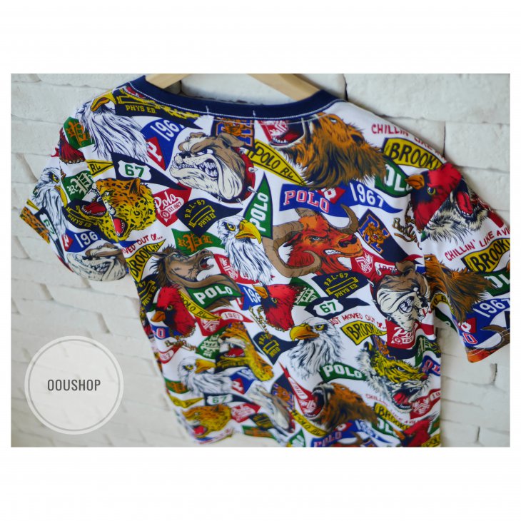 POLO RALPH LAUREN BOYS COTTON YALE 2 VARSITY  PENNANT T-SHIRT