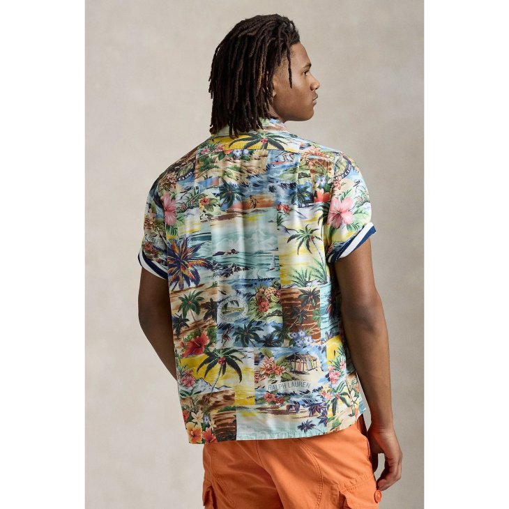 POLO RALPH LAUREN CLASSIC FIT PATCHWORK PRINT CAMP SHIRT