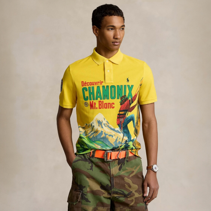 POLO RALPH LAUREN CLASSIC FIT MESH GRAPHIC POLO SHIRT