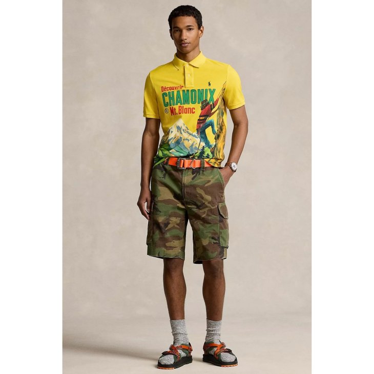 POLO RALPH LAUREN CLASSIC FIT MESH GRAPHIC POLO SHIRT