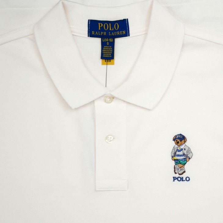 POLO RALPH LAUREN BOYS POLO BEAR COTTON MESH POLO SHIRT