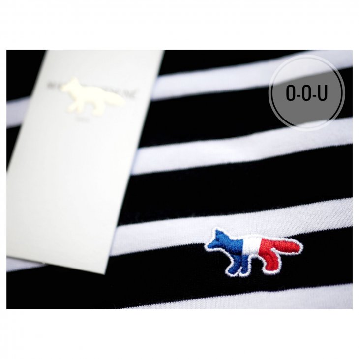 MAISON KITSUNE TRICOLOR FOX  PATCH MARIN TEE-SHIRT