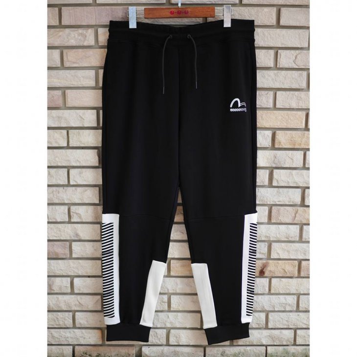 EVISUKURO Striped Graphic Side-print Sweatpants
