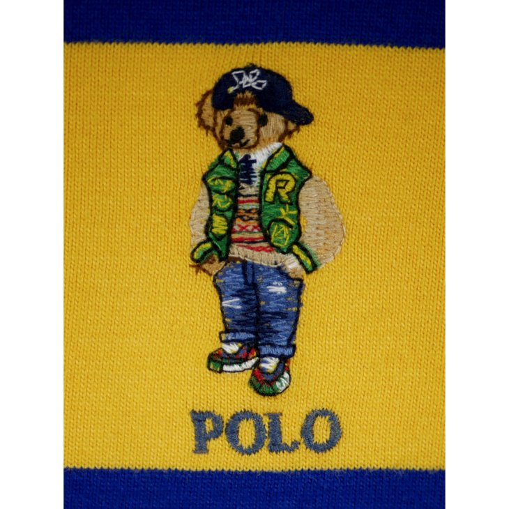 POLO RALPH LAUREN KIDS POLO BEAR COTTON JERSEY RUGBY SHIRT