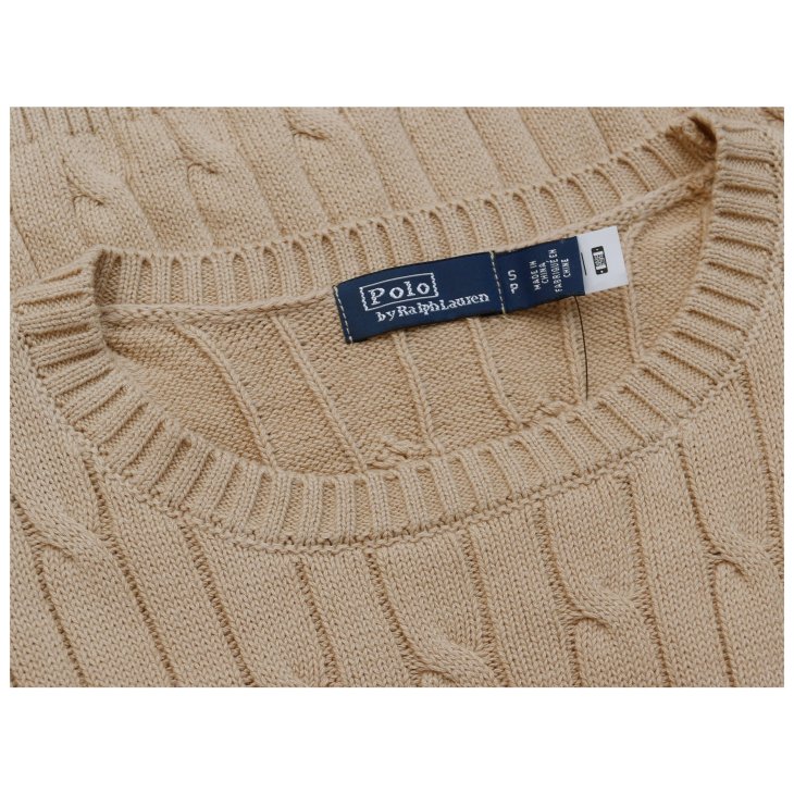 POLO RALPH LAUREN WOMEN COTTON CABLE SHORT SLEEVE JUMPER