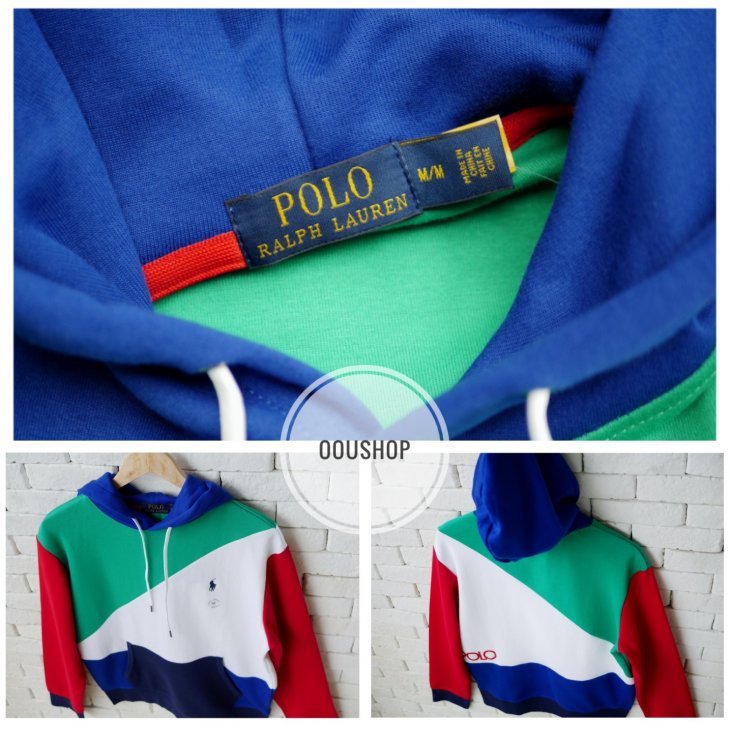 POLO RALPH LAUREN COLOR-BLOCKED DOUBLE-KNIT HOODIE