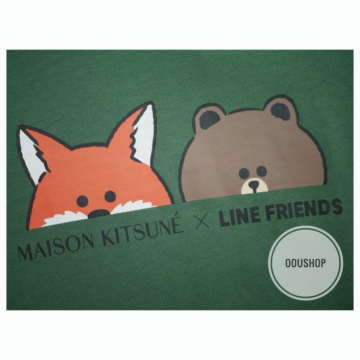MAISON KITSUNE X LINE FRIENDS FACE PRINT SWEATSHIRT