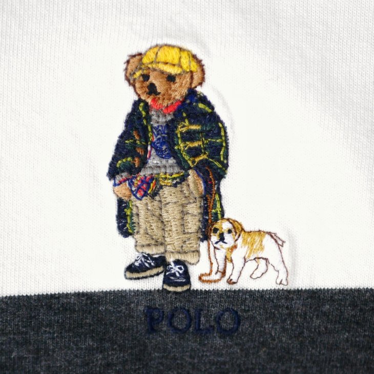 POLO RALPH LAUREN BOYS POLO BEAR COTTON RUGBY SHIRT