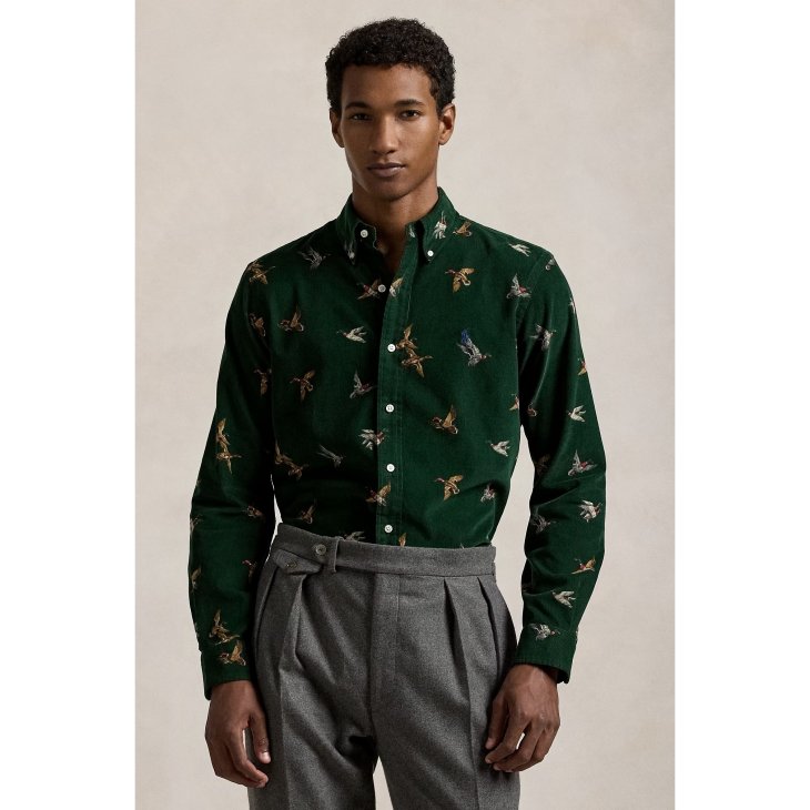 POLO RALPH LAUREN CLASSIC FIT MALLARD PRINT CORDUROY SHIRT