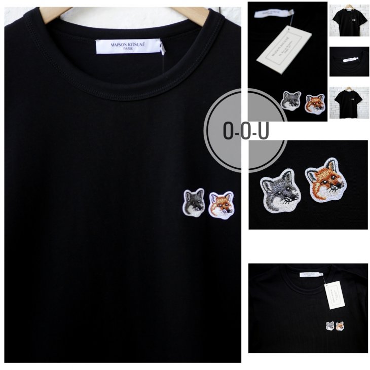 MAISON KITSUNE TEE-SHIRT DOUBLE FOX HEAD PATCH
