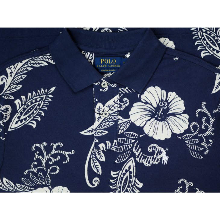 POLO RALPH LAUREN HIBISCUS-PRINT MESH POLO SHIRT