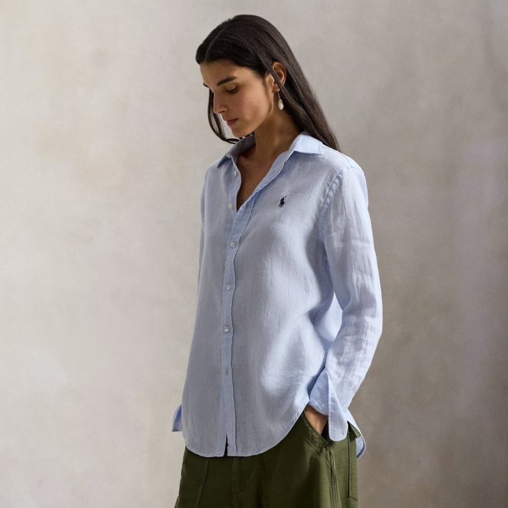POLO RALPH LAUREN WOMEN CLASSIC FIT LINEN SHIRT