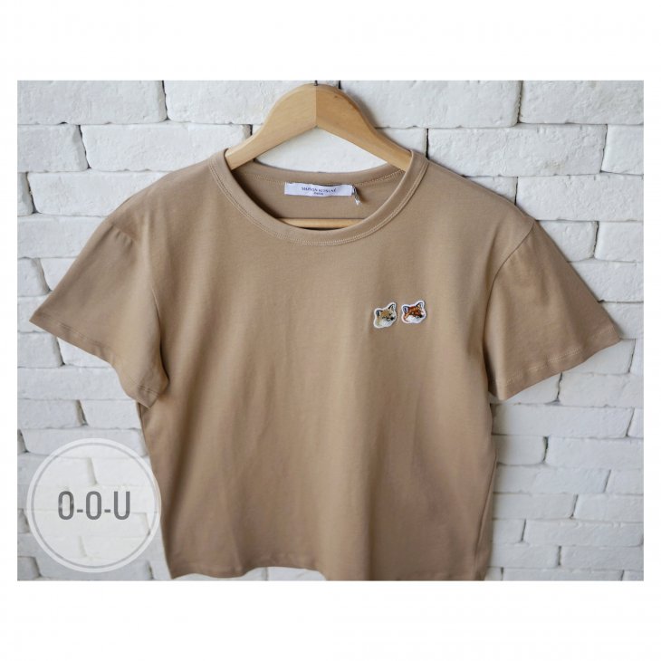 MAISON KITSUNE TEE-SHIRT DOUBLE FOX HEAD PATCH