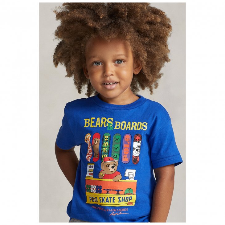 POLO RALPH LAUREN POLO BEAR KIDS COTTON JERSEY T-SHIRT