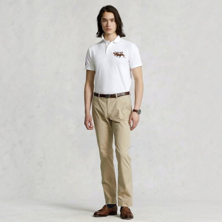 POLO RALPH LAUREN CUSTOM SLIM FIT TRIPLE PONY POLO SHIRT