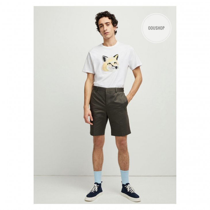 MAISON KITSUNE TEE-SHIRT PASTEL FOX HEAD EMBROIDERY