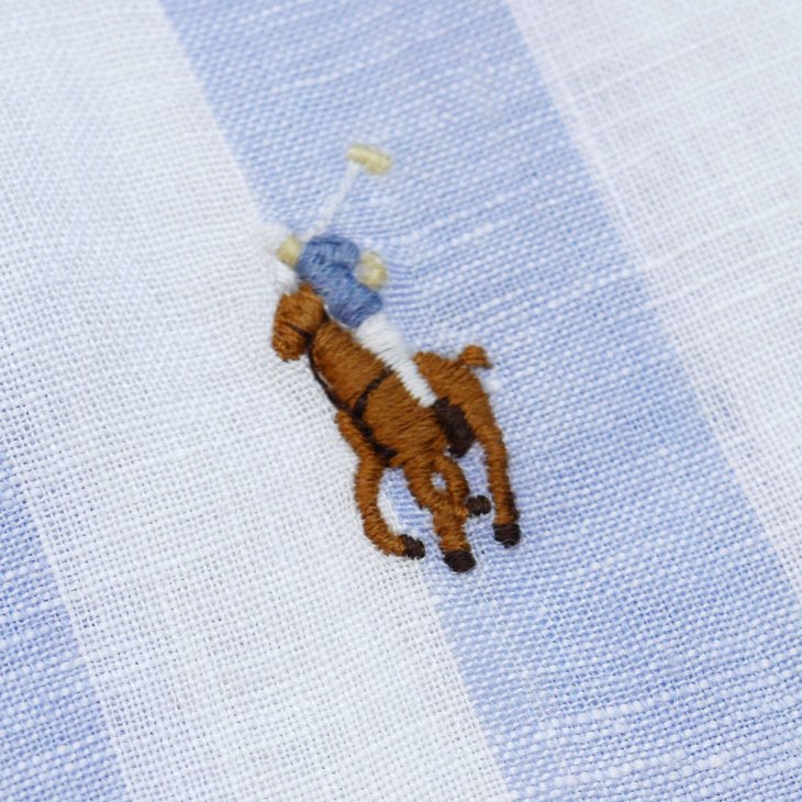 POLO RALPH LAUREN CUSTOM FIT STRIPED LINEN SHIRT