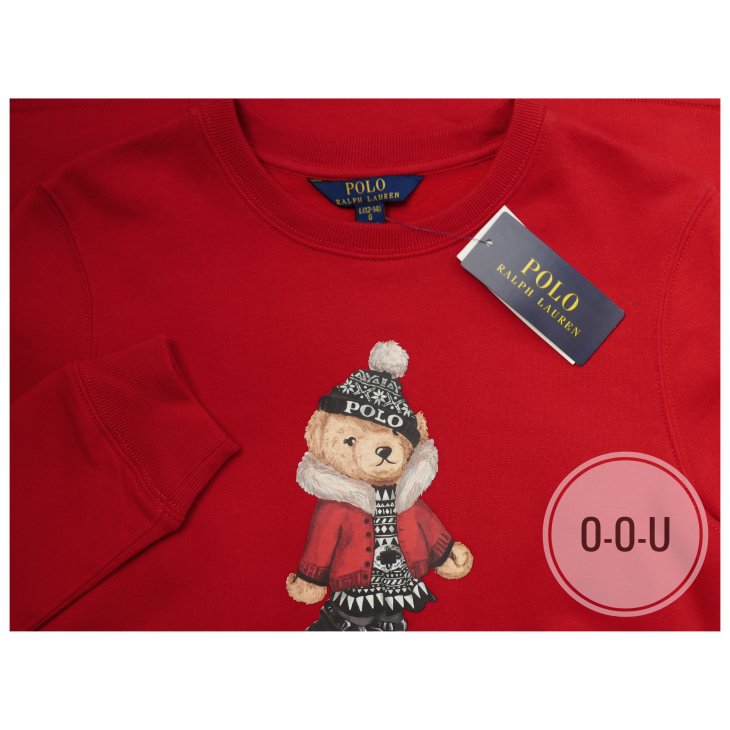 POLO RALPH LAUREN GIRLS POLO BEAR FLEECE DRESS