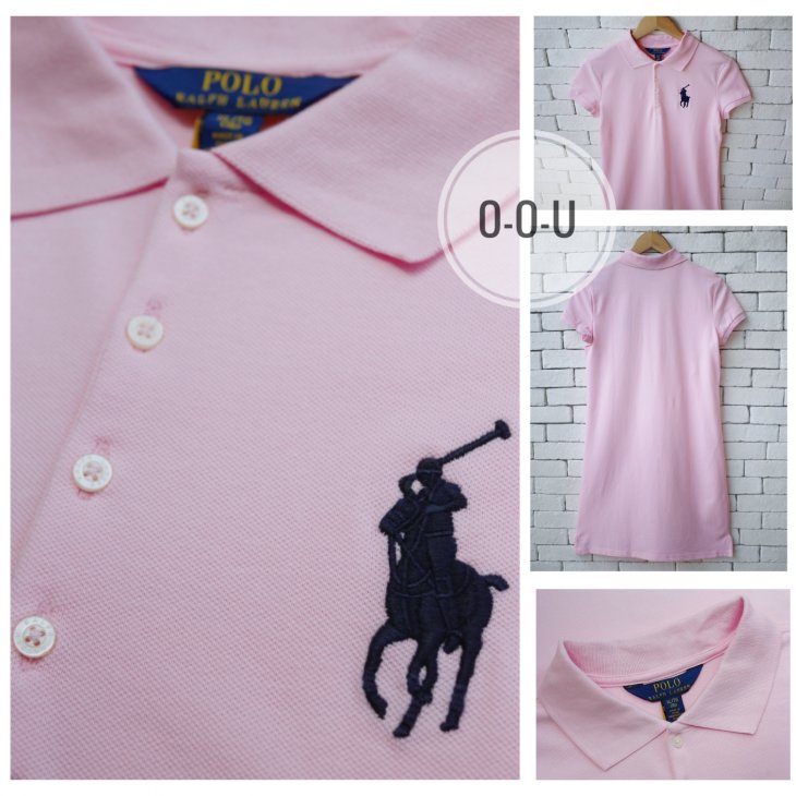 POLO RALPH LAUREN GIRLS BIG PONY COTTON MESH POLO DRESS