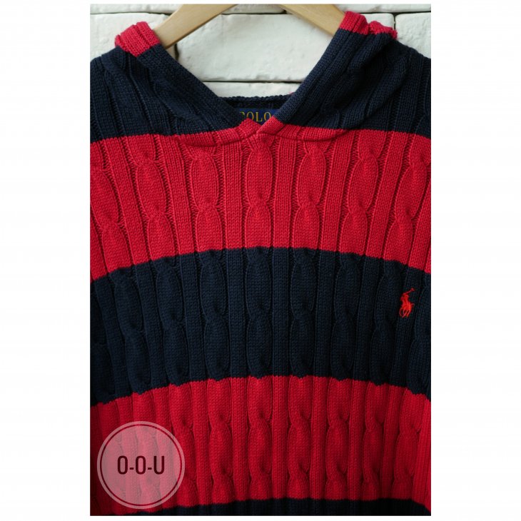 POLO RALPH LAUREN GIRLS CABLE-KNIT HOODIE