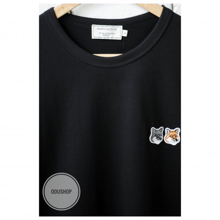MAISON KITSUNE TEE-SHIRT DOUBLE FOX HEAD PATCH