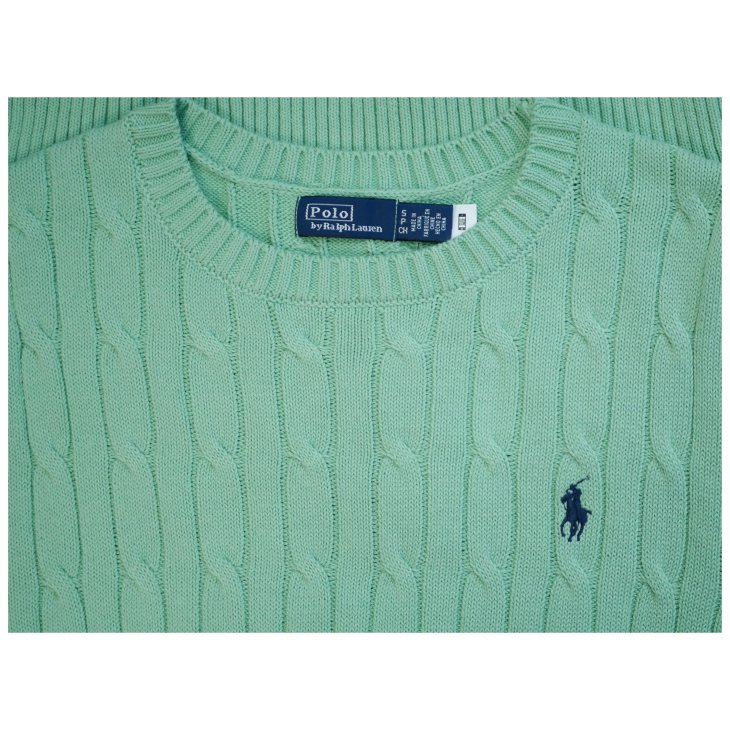 POLO RALPH LAUREN WOMEN COTTON CABLE SHORT SLEEVE JUMPER