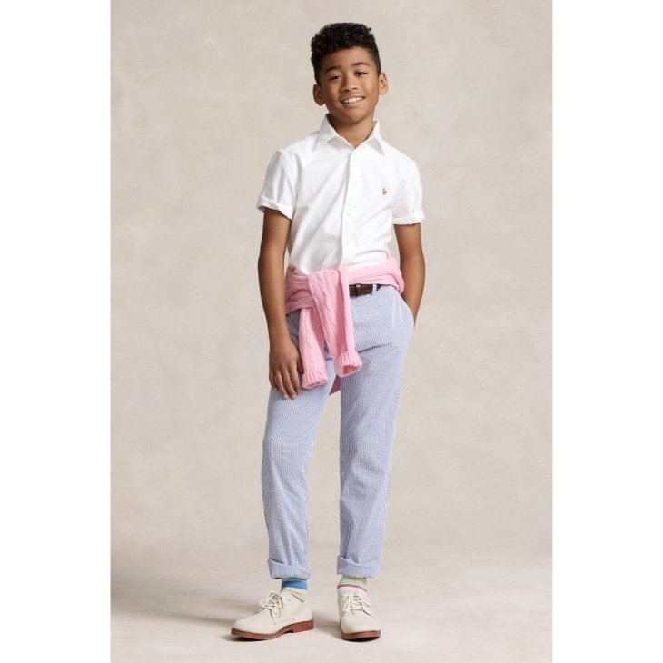 POLO RALPH LAUREN BOYS COTTON OXFORD SHORT SLEEVE SHIRT