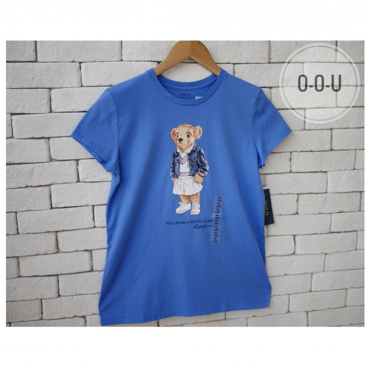 POLO RALPH LAUREN GIRLS POLO BEAR COTTON T-SHIRT