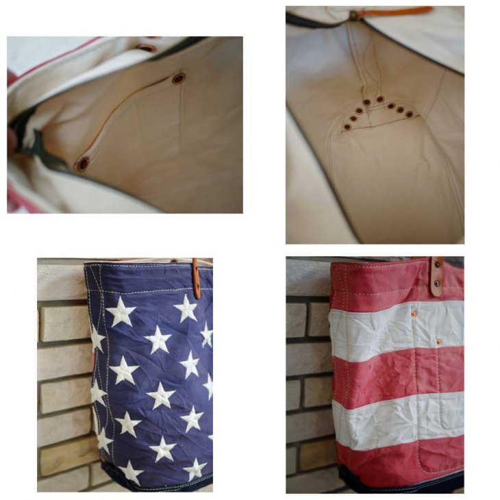 USA FLAG COTTON CANVAS TOTE BAG