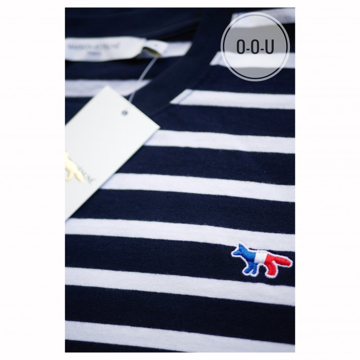 MAISON KITSUNE TRICOLOR FOX  PATCH MARIN TEE-SHIRT