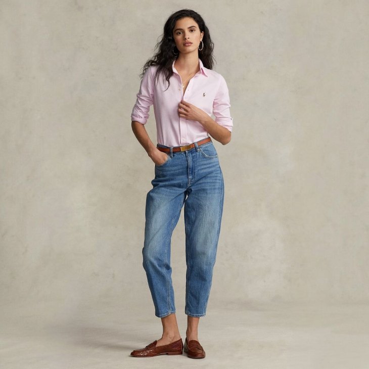 POLO RALPH LAUREN WOMEN SLIM FIT COTTON OXFORD SHIRT