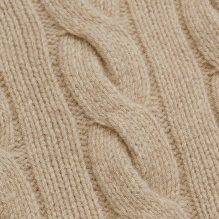 POLO RALPH LAUREN WOMEN CROPPED CABLE WOOL-CASHMERE SWEATER