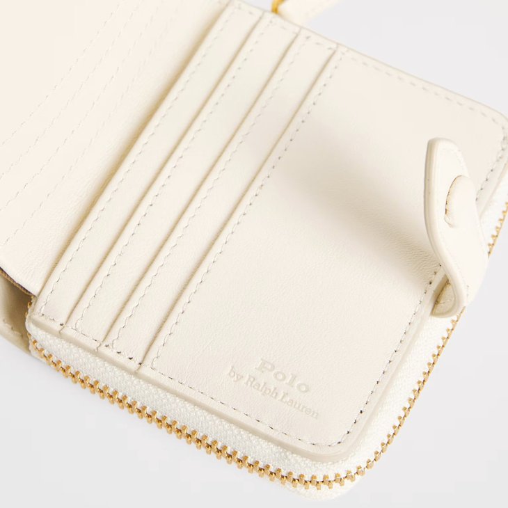 POLO RALPH LAUREN POLO BEAR LEATHER COMPACT WALLET