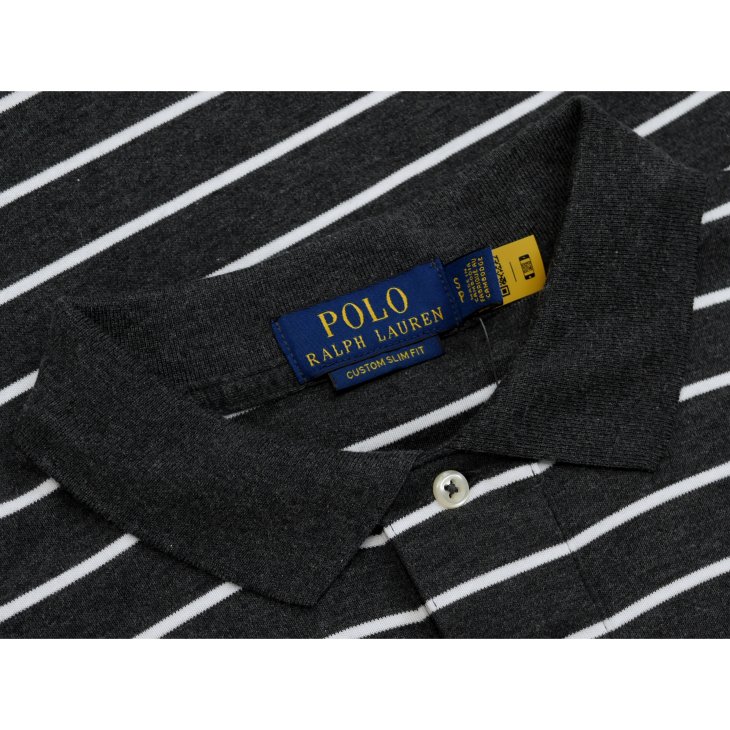 POLORALPH LAUREN CUSTOM SLIM FIT STRIPED SOFT COTTON POLO SHIRT