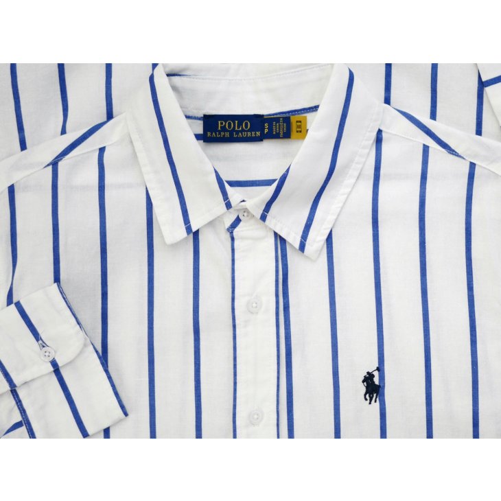POLO RALPH LAUREN WOMEN STRIPED COTTON-LINEN SHIRT