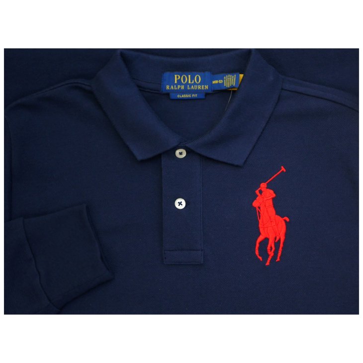 POLO RALPH LAUREN BOYS BIG PONY MESH LONG SLEEVE POLO SHIRT