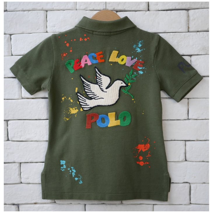 ️POLO RALPH LAUREN KIDS PEACE LOVE POLO COTTON MESH POLO SHIRT