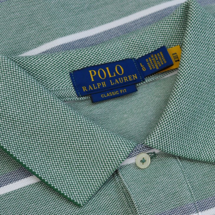 POLO RALPH LAUREN CLASSIC FIT STRIPED MESH POLO SHIRT