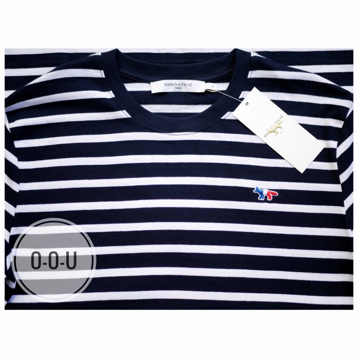 MAISON KITSUNE TRICOLOR FOX  PATCH MARIN TEE-SHIRT