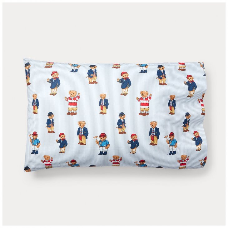 POLO RALPH LAUREN TEDDY BEAR STRIPE QUEEN SHEET SET