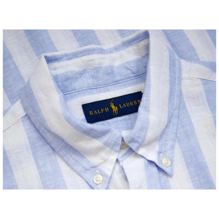 POLO RALPH LAUREN CUSTOM FIT STRIPED LINEN SHIRT
