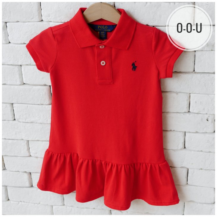 POLO RALPH LAUREN KIDS COTTON MESH POLO DRESS