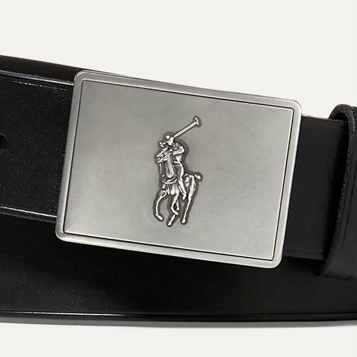POLO RALPH LAUREN PONY PLAQUE LEATHER BELT