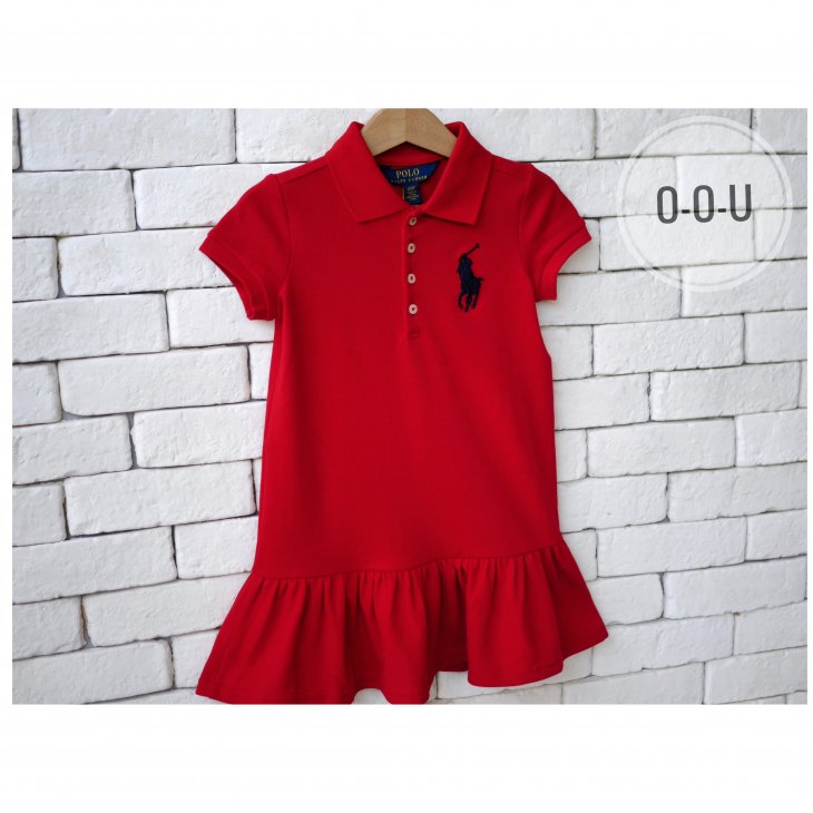 POLO RALPH LAUREN KIDS BIG PONY COTTON MESH POLO DRESS