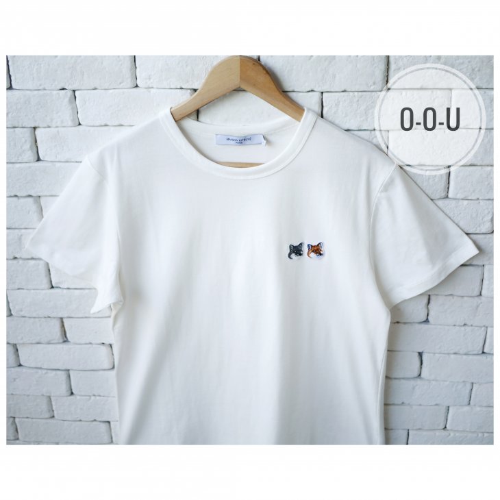 MAISON KITSUNE TEE-SHIRT DOUBLE FOX HEAD PATCH