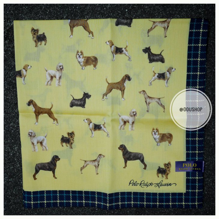 POLO RALPH LAUREN DOG HANDKERCHIEF POCKET SQUARE