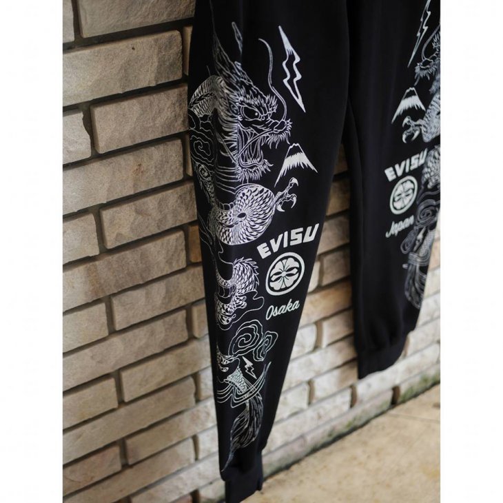 EVISU Dragon Foil Print Sweatpants