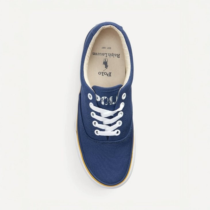POLO RALPH LAUREN LOGO COTTON CANVAS TRAINER